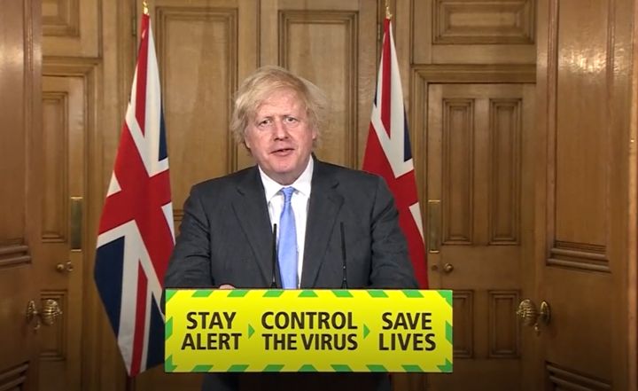 Prime minister Boris Johnson during a coronavirus press conference in Downing Street
