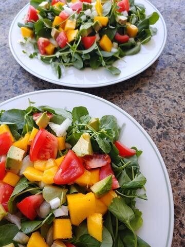 Mango watercress salad