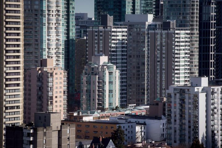 Condos and apartment buildings are seen in downtown Vancouver, B.C. on February 2, 2017. 