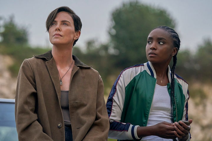 Charlize Theron and Kiki Layne in "The Old Guard."