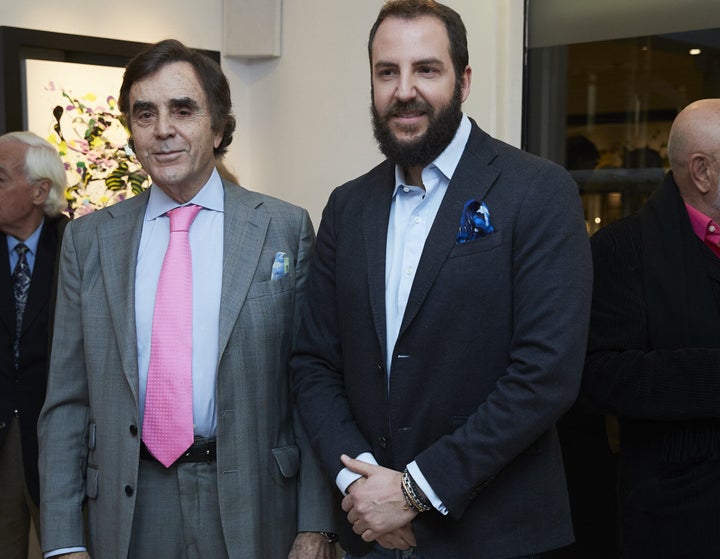 Manolo Segura y Borja Thyssen durante la inauguración de una exposición en Madrid (febrero de 2019).