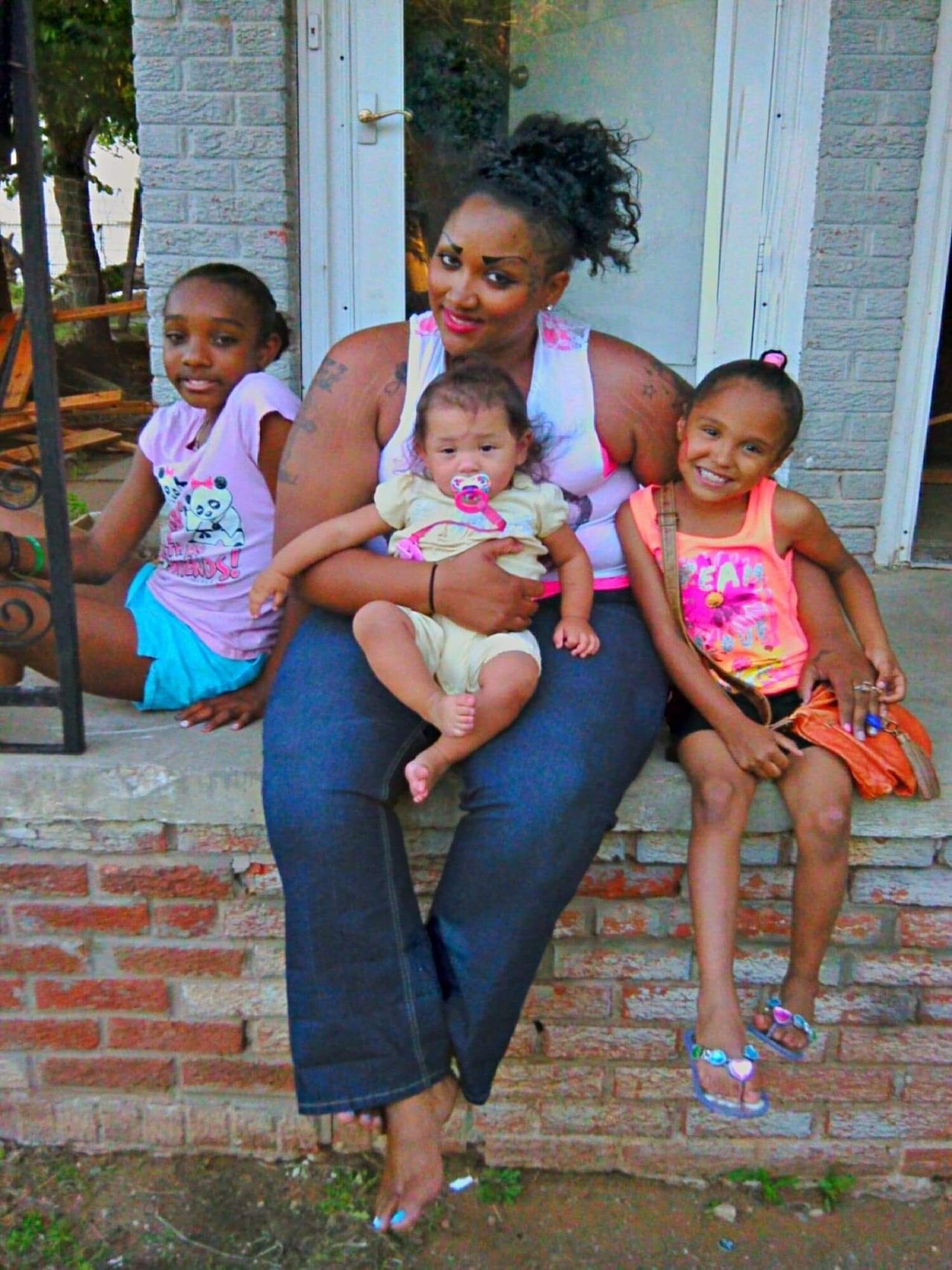 Brittany Jefferson with her three daughters: Lela, Victoria and Alejandra. Jefferson is awaiting release from prison this year and says she cannot wait to be “the super mom.” 