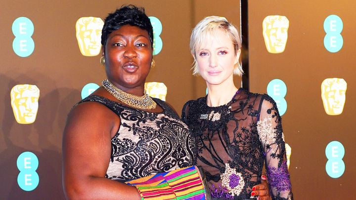 Lady Phyll and Andrea Riseborough at the 2018 BAFTAs