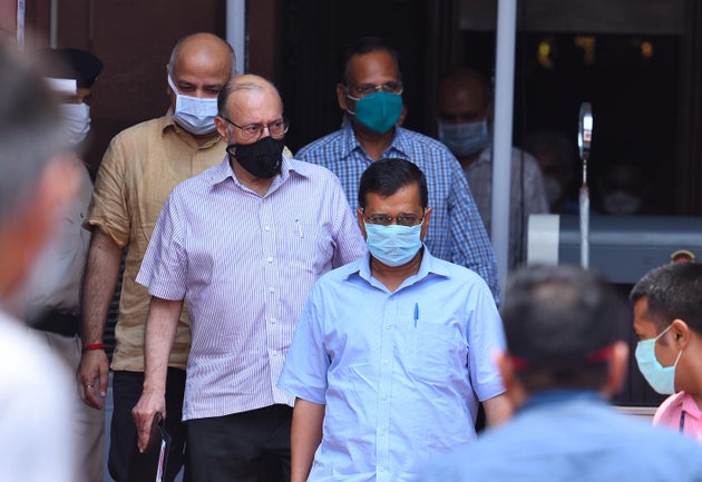 Delhi CM Arvind Kejriwal, Lt Governor Anil Baijal, Deputy CM Manish Sisodia and Health Minister Satyendar...