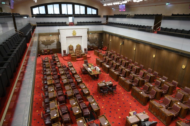 The Senate of Canada building and Senate Chamber are pictured in Ottawa on Feb. 18, 2019.