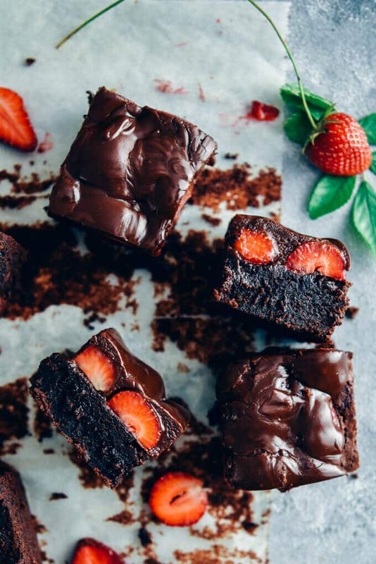 Chocolate-Covered Strawberry Brownies from Give Recipe