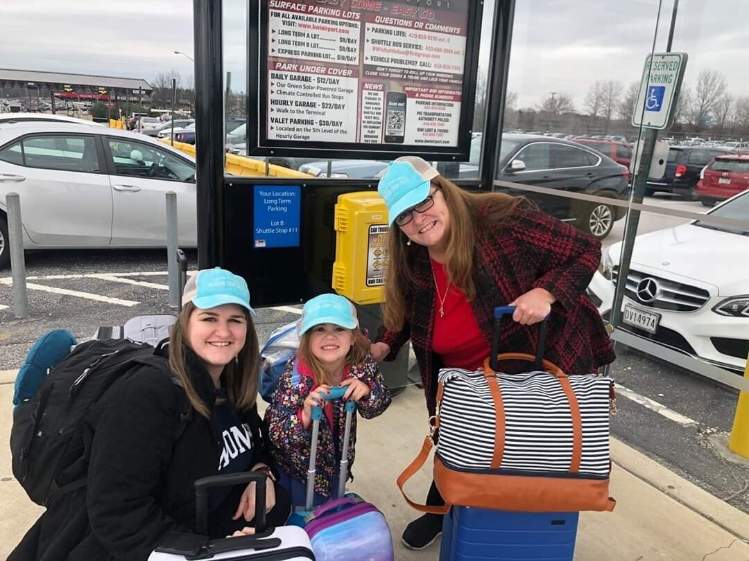 In their last trip before quarantining for coronavirus, Joanne H. Clough takes her daughter, Diane Roznowski, 23, and granddaughter, Carter Gens, 4, to visit Clough’s brother near Juneau, Alaska, in March 2020.