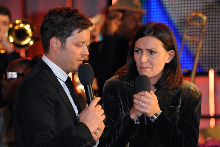 Davina McCall and Brian Dowling at the Ultimate Big Brother final in 2010