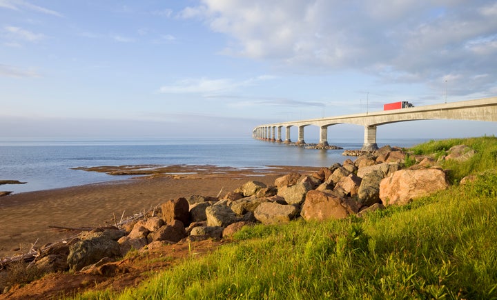 The Confederation Bridge linking New Brunswick and Prince Edward Island. The island has seen a spike in anti-outsider sentiment since tourists began returning.