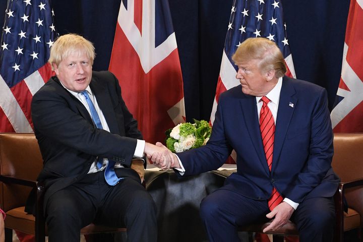 Prime minister Boris Johnson (left) meets US president Donald Trump at the 74th session of the UN general assembly, at the United Nations headquarters in New York, USA.