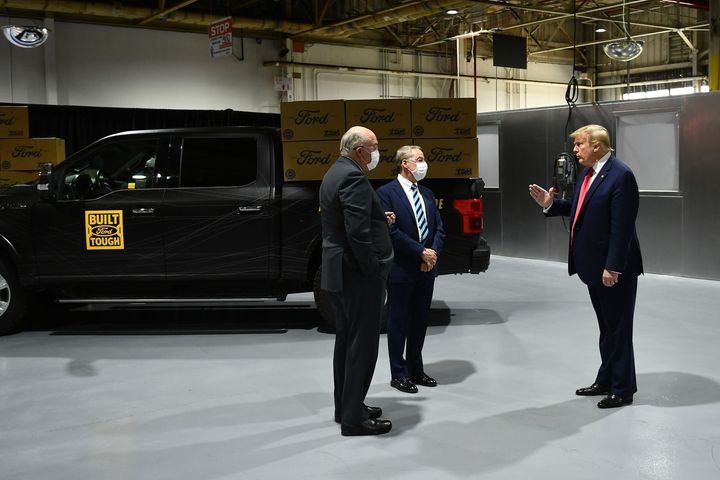 President Donald Trump &mdash; seen during a visit to a Ford Motor Co. plant in Michigan in&nbsp;May &mdash; has repeatedly r