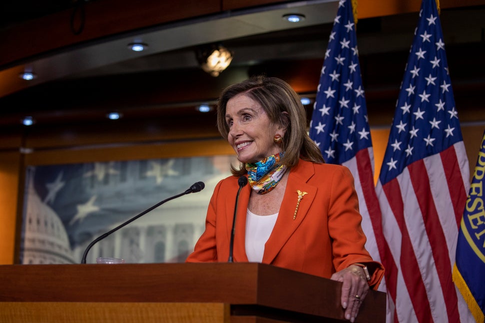 House Speaker Nancy Pelosi (D-Calif.) addresses reporters on Friday. House Democrats' campaign arm has a policy of refusing t
