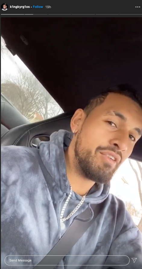 Nick Kyrgios posted the blasting on Instagram Stories on