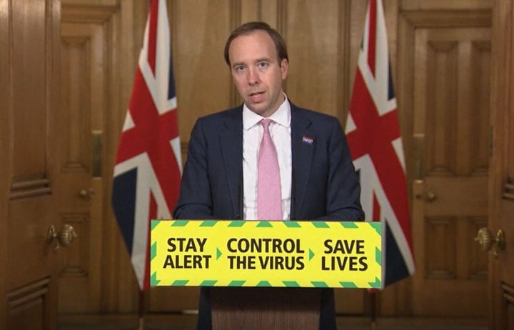 Health secretary Matt Hancock during a media briefing in Downing Street, London, on coronavirus. The press conferences have now stopped.