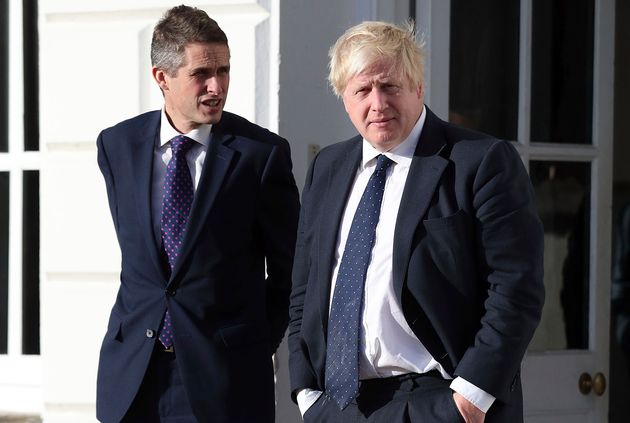 Boris Johnson with education secretary Gavin Williamson