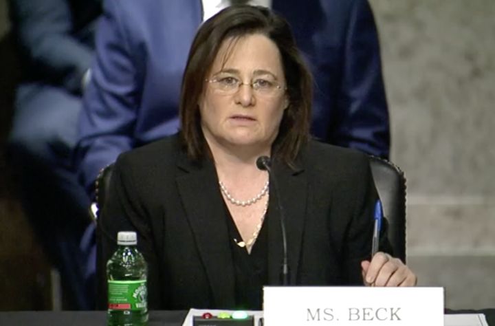 Nancy Beck testifies during her nomination hearing before the Senate Commerce, Science and Transportation Committee on June 16.