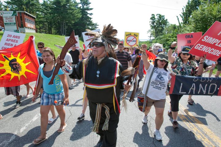 Kevin Daniels from the Plains Cree nation in Saskatchewan, joins Mohawks in a peace march in 2010, on the 20th anniversary of the Oka crisis. The crisis played out in Montreal suburbs, near where I grew up.