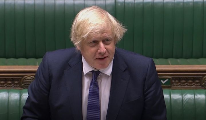 Boris Johnson speaks during prime minister's questions in the House of Commons.