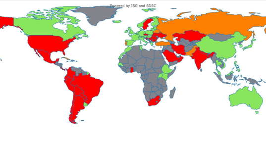 Gris, vert, orange ou rouge? La carte du coronavirus pays par pays qui évolue au jour le