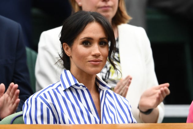 The Duchess of Sussex attends the Wimbledon Lawn Tennis Championships in July 2018.