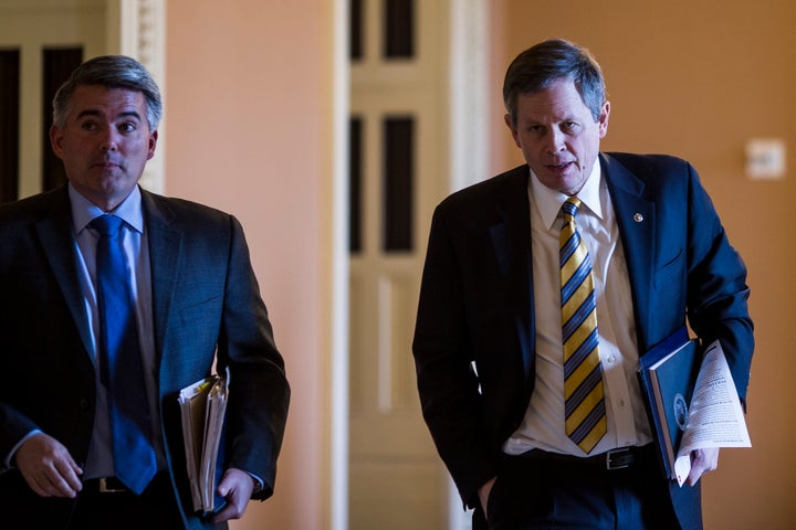 The dilemma facing Gardner (left) over Trump's nomination of William Perry Pendley is shared by Sen. Steve Daines (right), a Montana Republican in a challenging reelection fight.