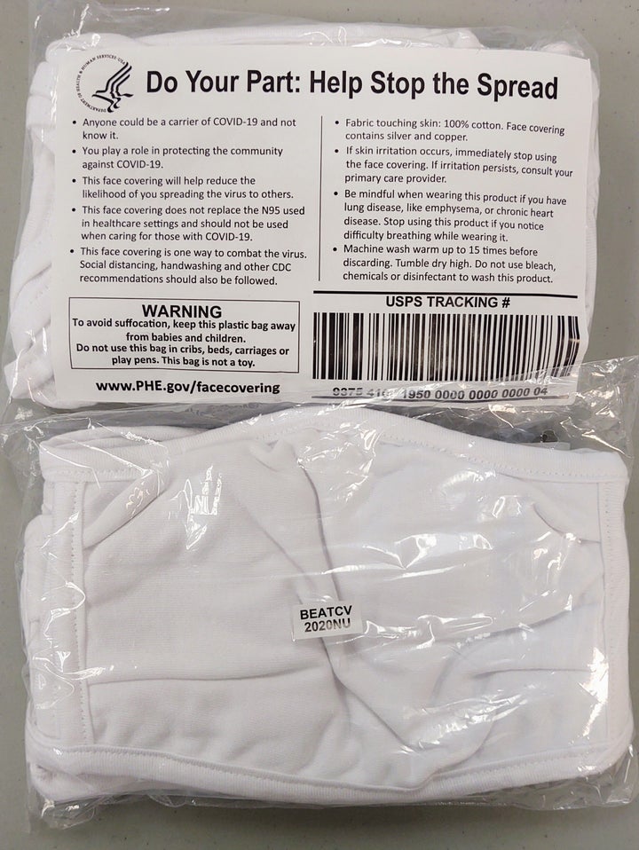 Cloth masks supplied to nursing homes by FEMA are not authorized for use in a health care setting, according to their la