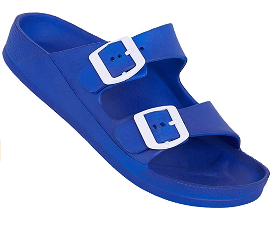 Double buckle best sale foam sandals