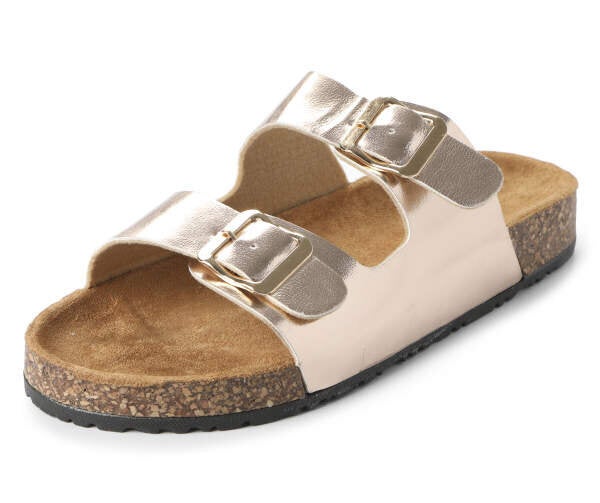 Double buckle slide discount sandals