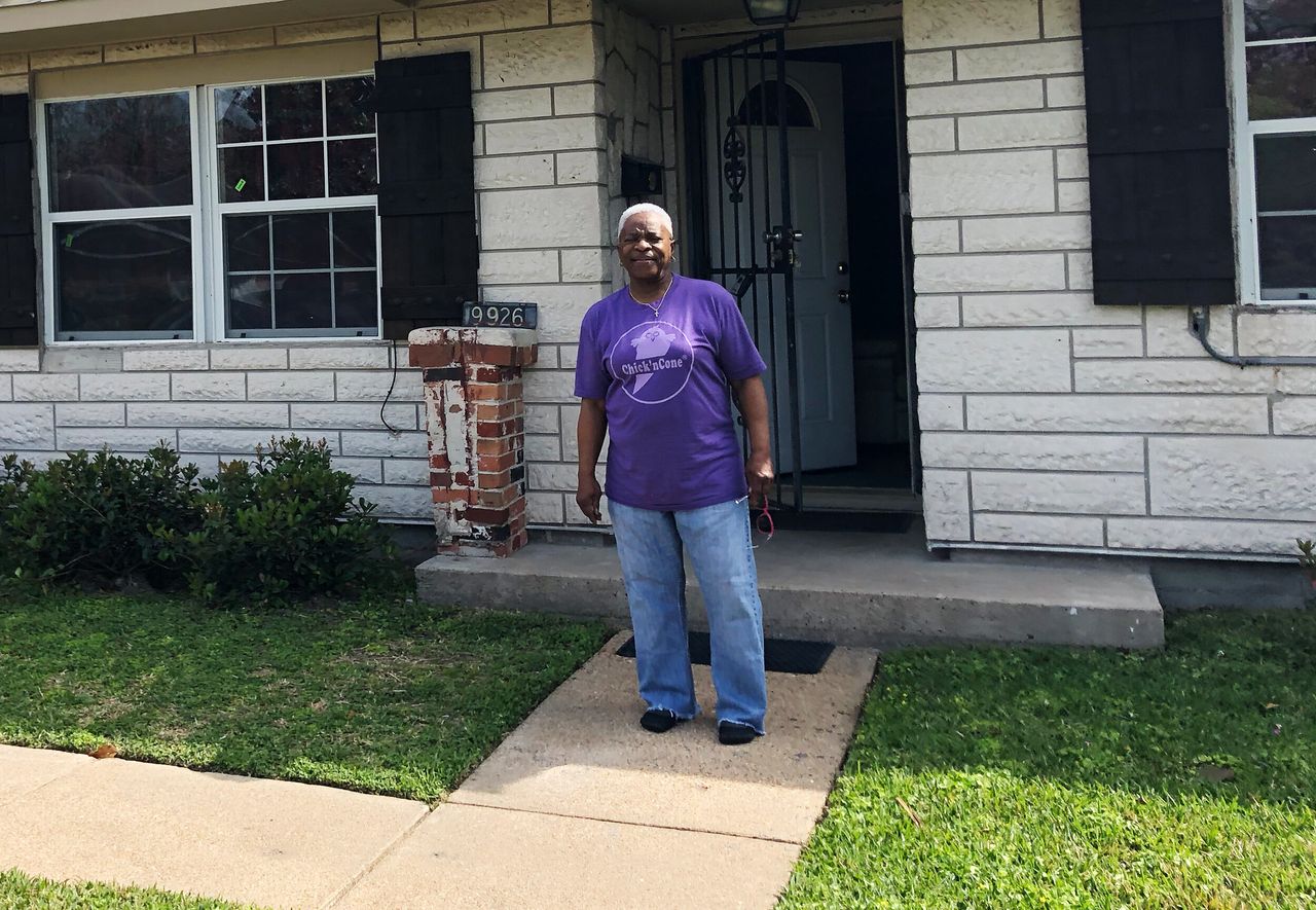 Doris Brown and her eight siblings all grew up in this house in northeast Houston. After Hurricane Harvey's floodwaters, mold destroyed walls inside.