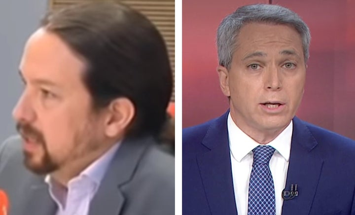Pablo Iglesias y Vicente Vallés.