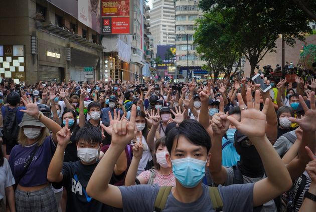 Eικόνα από τις διαδηλώσεις στο Χονγκ Κονγκ για τον νόμο «εθνικής ασφάλειας»