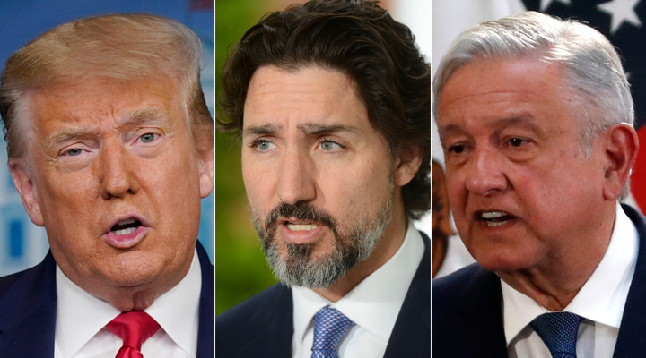 U.S. President Donal Trump, Prime Minister Justin Trudeau and Mexico President Andres Manuel Lopez Obrador are shown in a composite of images from The Canadian Press.