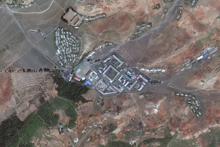 Satellite imagery of Kaechon concentration camp (Kyo-hwa-so No. 1) - a reeducation camp in North Korea.