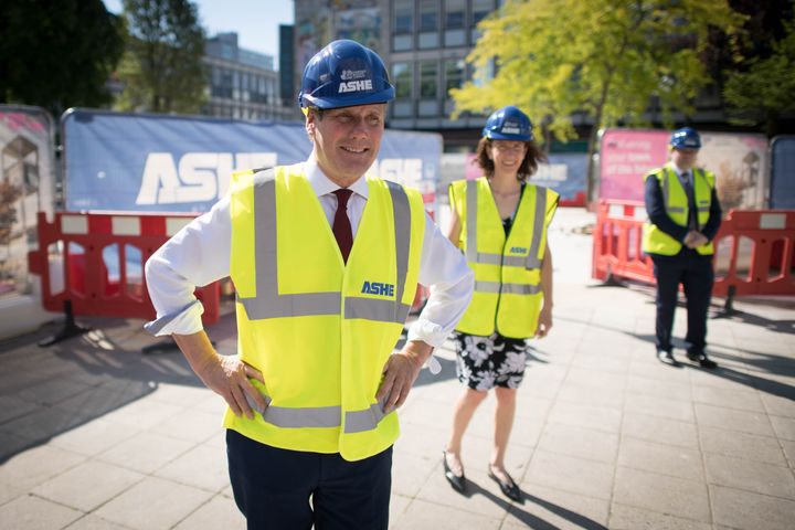 Keir Starmer and shadow chancellor Anneliese Dodds during a visit to the town centre regeneration project in Stevenage, Hertfordshire.