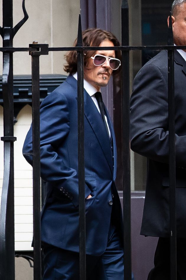 Johnny Depp during a break in his hearing at the High Court in London