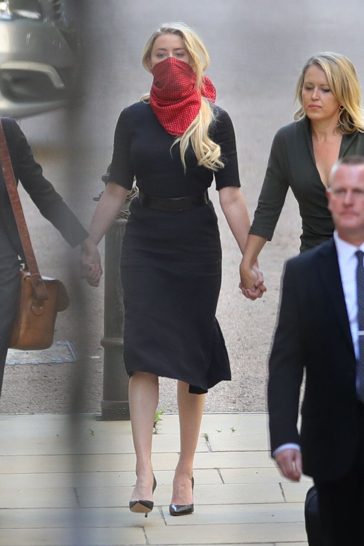 Amber Heard arriving in court on Tuesday