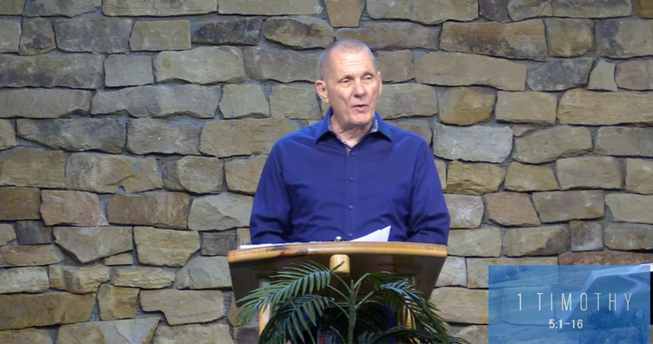 Pastor Ron Arbaugh delivers a sermon to congregants at Calvary Chapel of San Antonio on June 21.