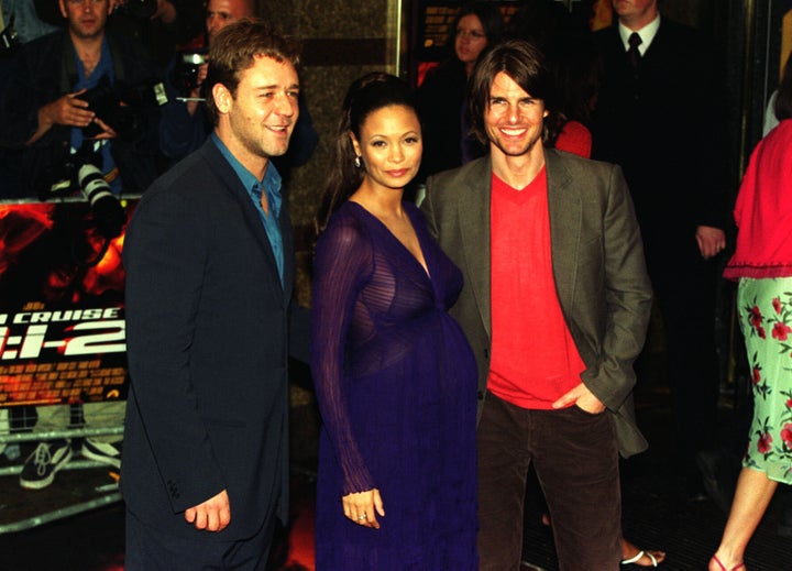 Tom Cruise, Thandie Newton and Russelll Crowe arrive for the premiere of "Mission: Impossible 2" at the Empire cinema Leicester Square, central London.