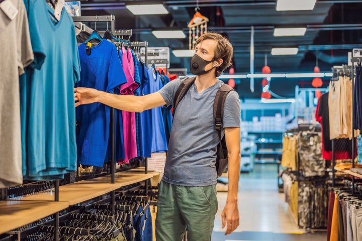 Shopping with a mask isn't mandatory in every store, but it's strongly suggested.