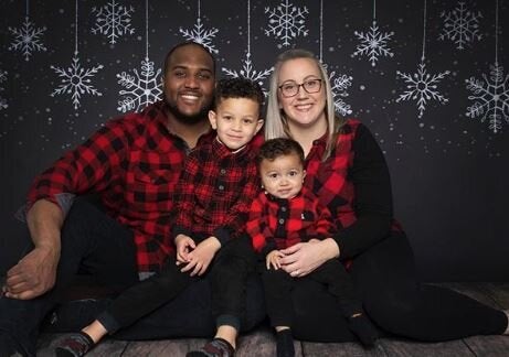 Kaysen and his family. Bernadin says they all enjoying swimming as a self-care hobby during this difficult time.