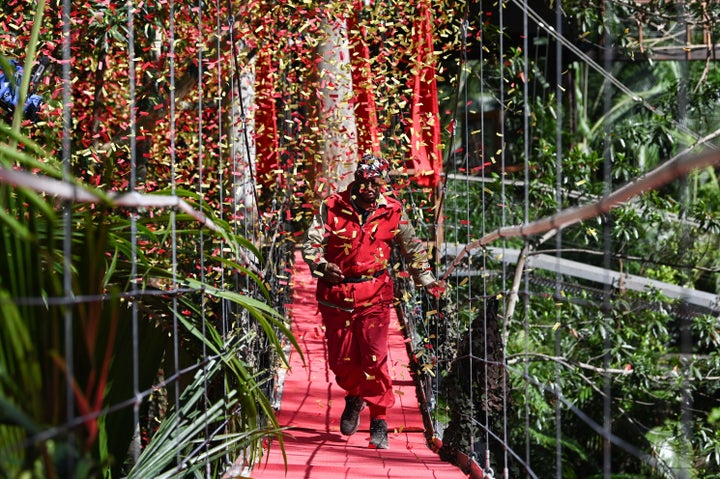 Ian Wright leaving camp