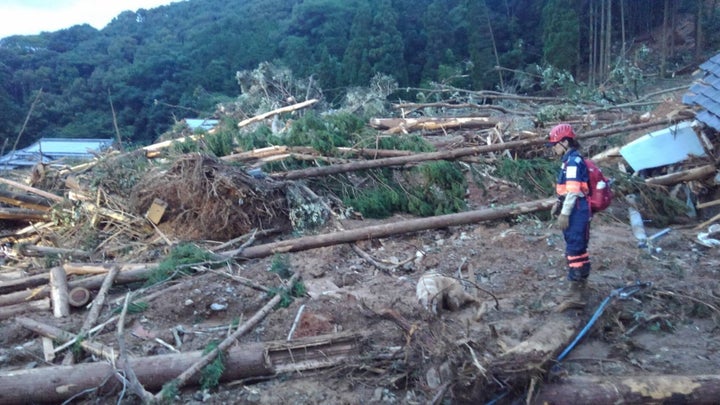 行方不明者の捜索現場（熊本県芦北町）