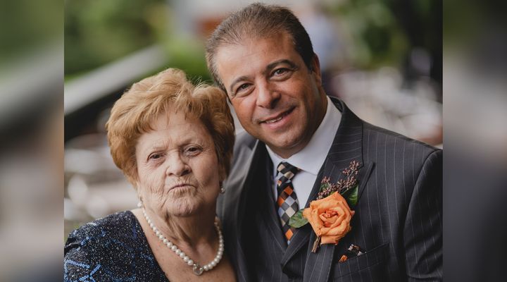 Nick Puopolo and his mother Savirea in an undated photo. Savirea is now 85 and lives at one of Ontario’s long-term care homes hardest hit by COVID-19. 