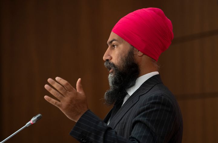 NDP Leader Jagmeet Singh speaks during a news conference on July 8, 2020 in Ottawa. 