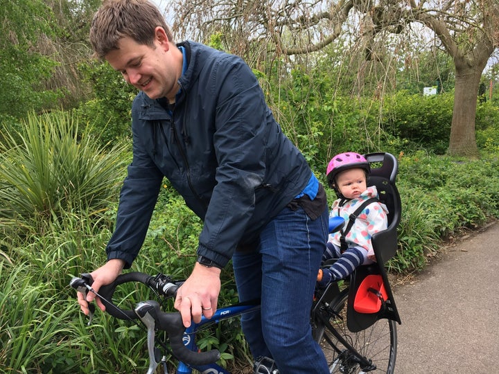 Alex Bigham riding on a bike