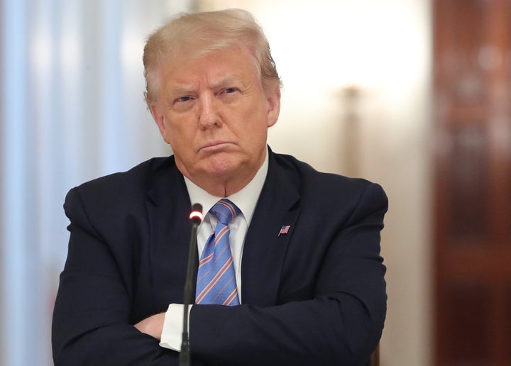 President Donald Trump participates in a White House event Tuesday with students, teachers and administrators on how to reopen schools during the coronavirus pandemic. Concerns about COVID-19 led North Carolina to reject requests to loosen public health rules for the Republican National Convention.