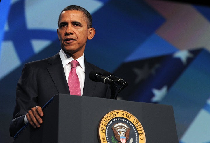 Then-President Barack Obama addresses the AIPAC policy conference in 2012. Obama-era policies like the Iran nuclear deal shif