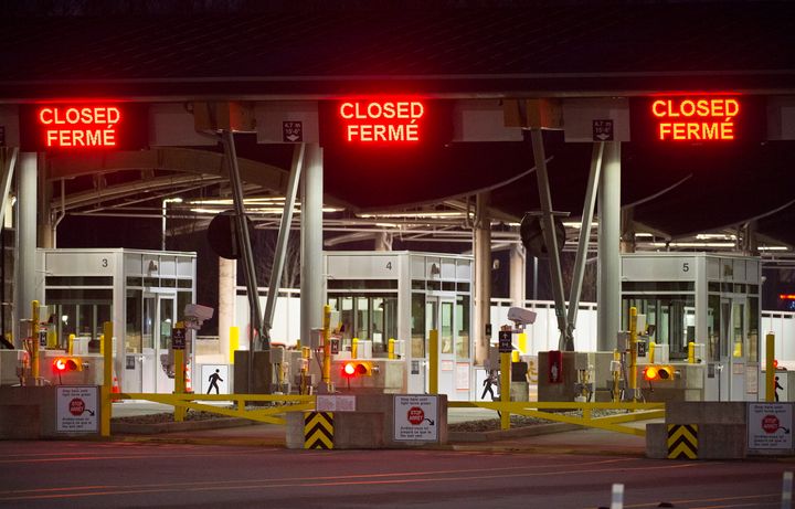 The border crossing at the Peace Arch Canada-U.S. border, pictured on March 20, 2020. 