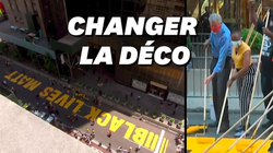 À New York, le slogan “Black Lives Matter” peint devant la tour