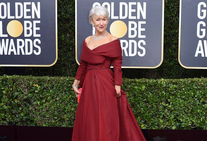 Dame Helen Mirren at the Golden Globes earlier this year